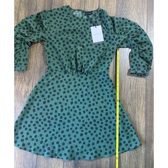 Who What Wear Leopard Print Long Sleeve Boat Neck A-Line Mini Dress X-Small 1020 - Picture 8 of 11